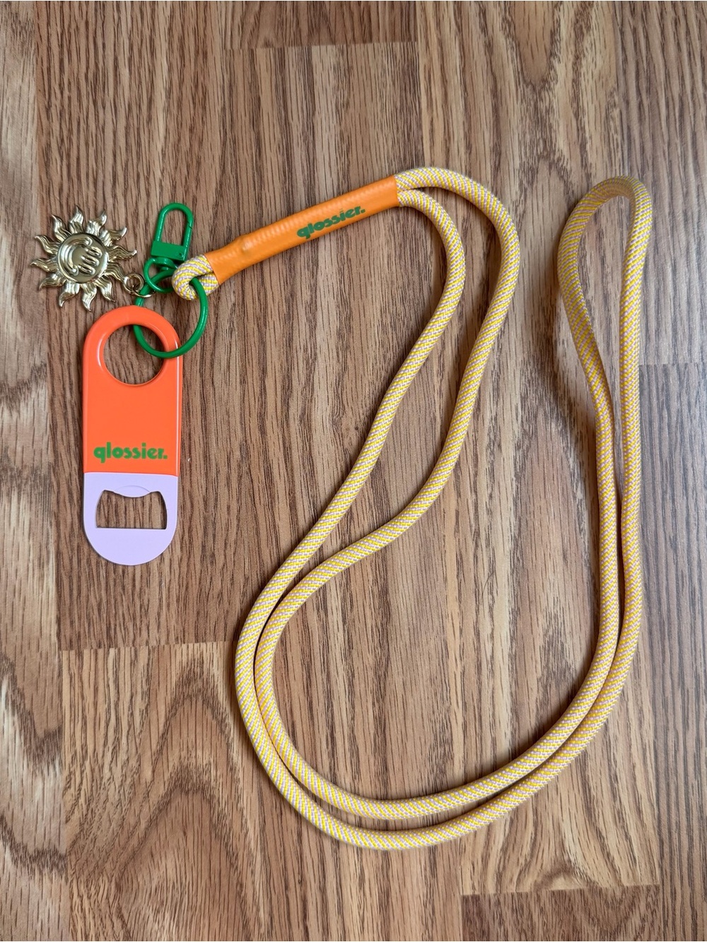 Glossier bottle opener keychain lanyard